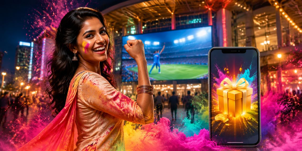Player registering for bonus during Holi festival in Delhi