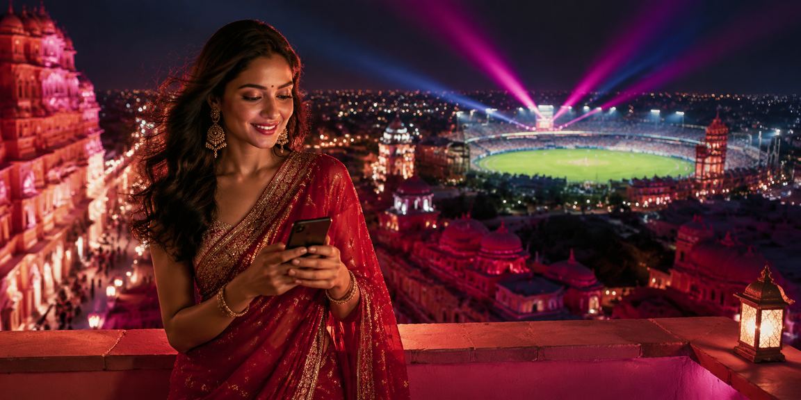 Woman enjoying Teen Patti game in Jaipur